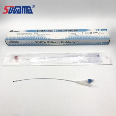 Urethral Balloon Medical Disposable Silicone Coated Latex Foley Male Catheter Sonde All Silicone Foley Catheter