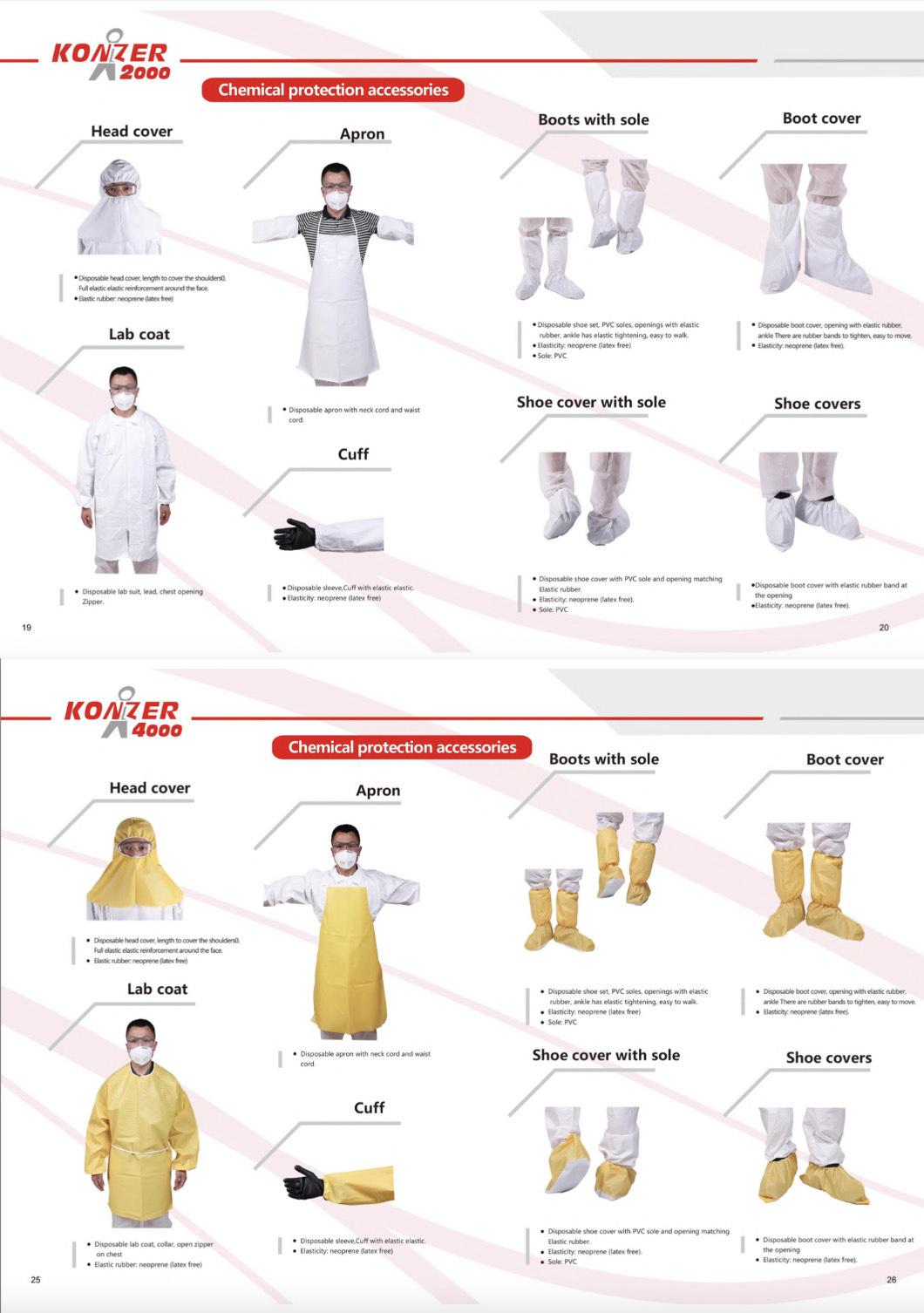 Chemical Disposable Microporous Impervious /Industry/Hospital/Lab/Safety Nonwoven White Safety Coverall