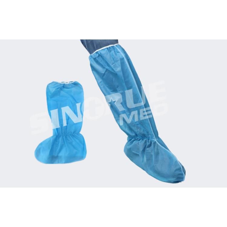 40cmx43cm Non-Woven White Color with Blue Belt Disposable Boot Cover