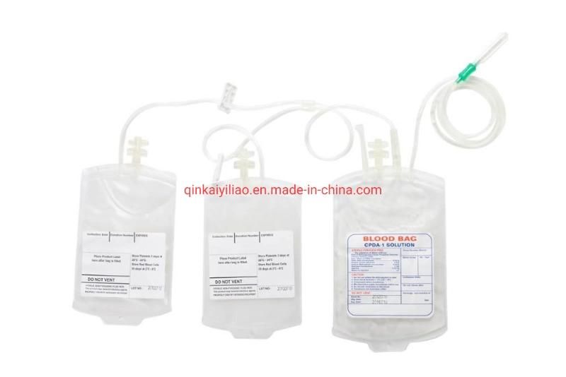 Ce/ISO 13485 Medical Disposable 250ml 450ml 500ml Single Cpda Blood Collection Bag