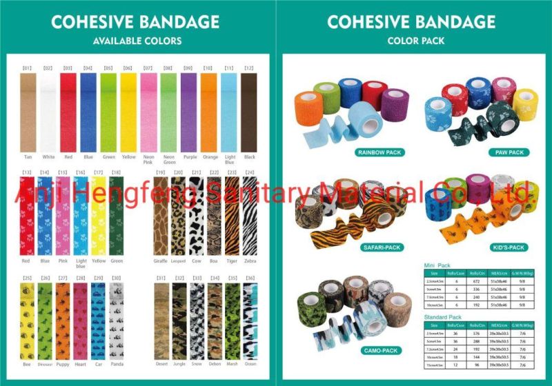 Bulk Wholesale Medical Supply Non Woven Cotton PBT Gauze Easy Tear Self Adhesive Vet Wrap Adhesive Elastic Cohesive Bandage for Animals