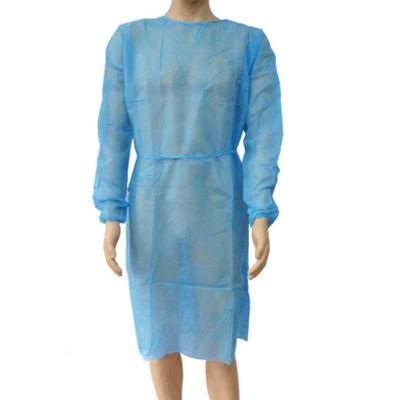 PPE Non Woven AAMI Level 2 Disposable 60GSM Blue PP PE Isolation Gown