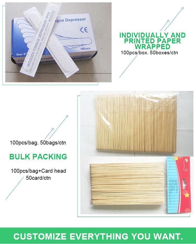 Medical Consumable Non Sterile Single Use Medical Tongue Depressor