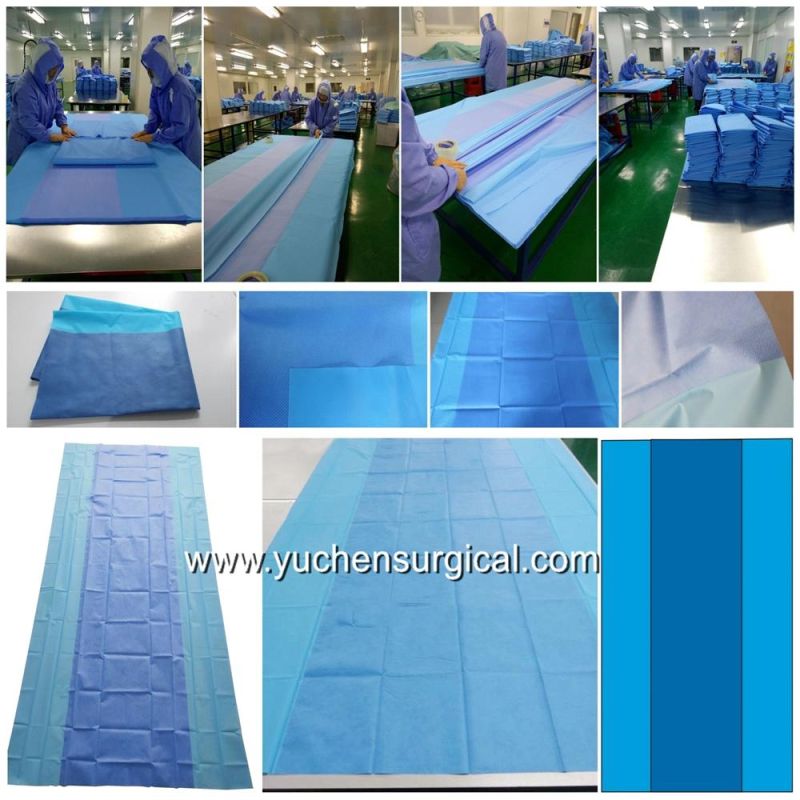 Good Quality PE Film Laminated SMS Non Woven for Disposable Medical Surgical Back Table Cover