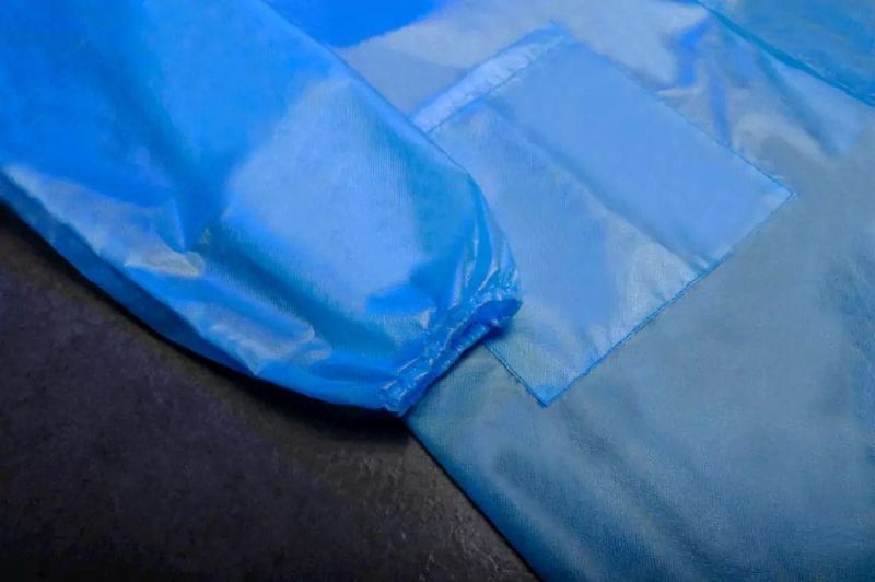 Disposable Lab Coat Type Isolation Blue Visitor Gown PP+PE Non-Woven Fabric 45g