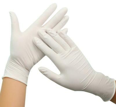 En455 CE 9inch Disposable Hospital Medical White Protection Latex Powder Free Examination Gloves