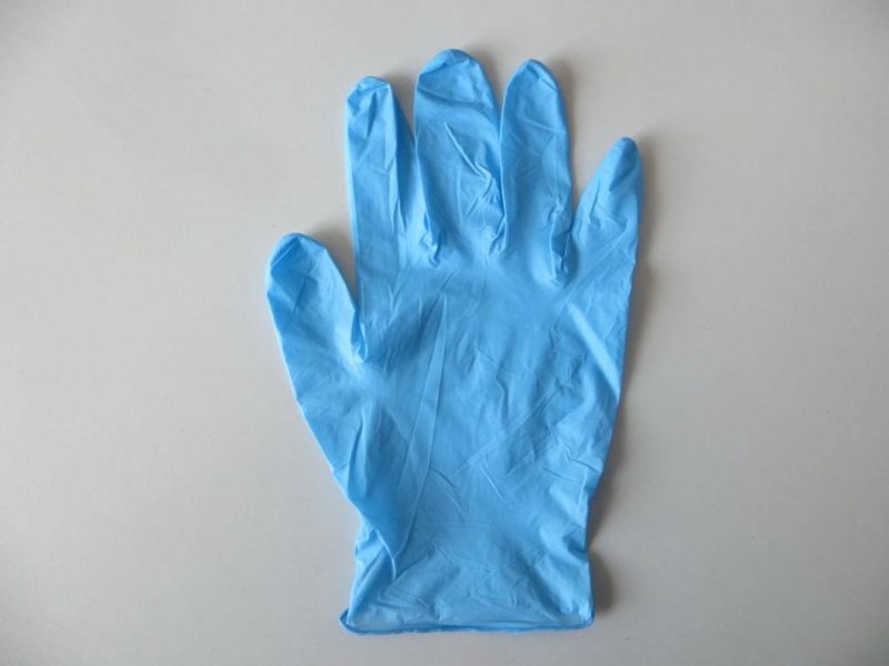 Size S-M-L-XL Blue Colour Powder Free Protective Disposable Nitrile Gloves