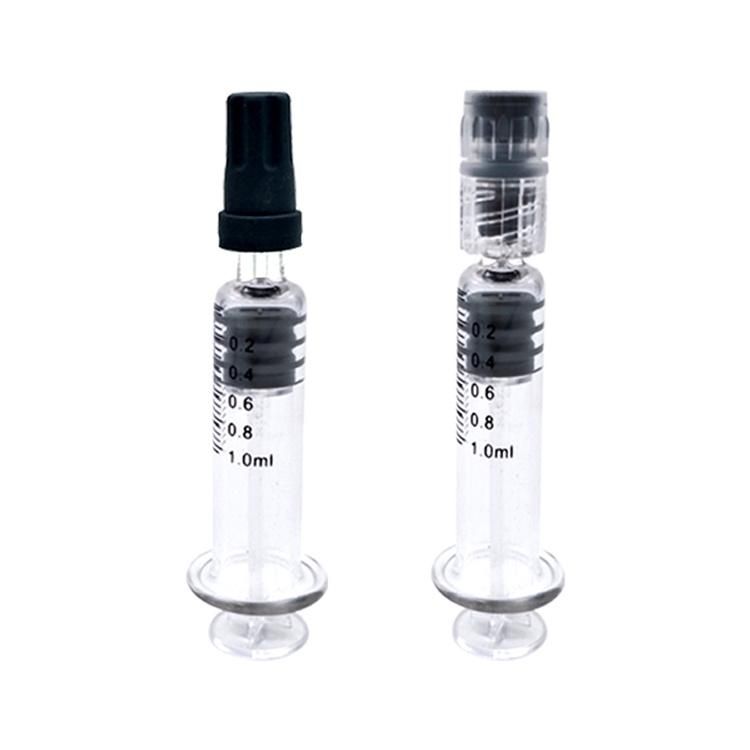 Custom Logo Packaging 1ml Luer Lock Distillate Glass Syringe