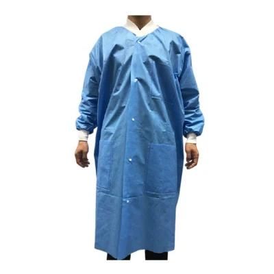 OEM Factory Made Disposable Nonwoven SMS High Quality Lab Coat for Working Use