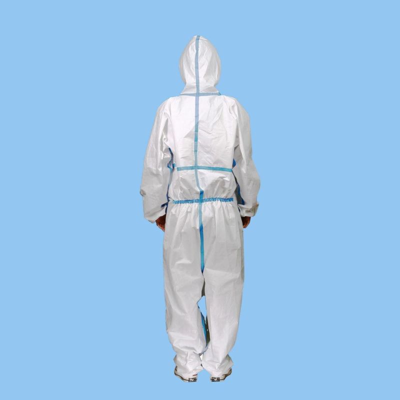 Blue White, Disposable, Customized, Size 180mm, 185mm, Medical, Safety, Hospital, Protective, PP, Coverall