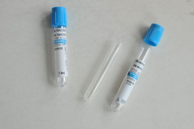 Blood Collection Tube, Sodium Citrate Tube, 9nc (3.2%) , Blue Cap with CE, ISO 13458-2.7ml