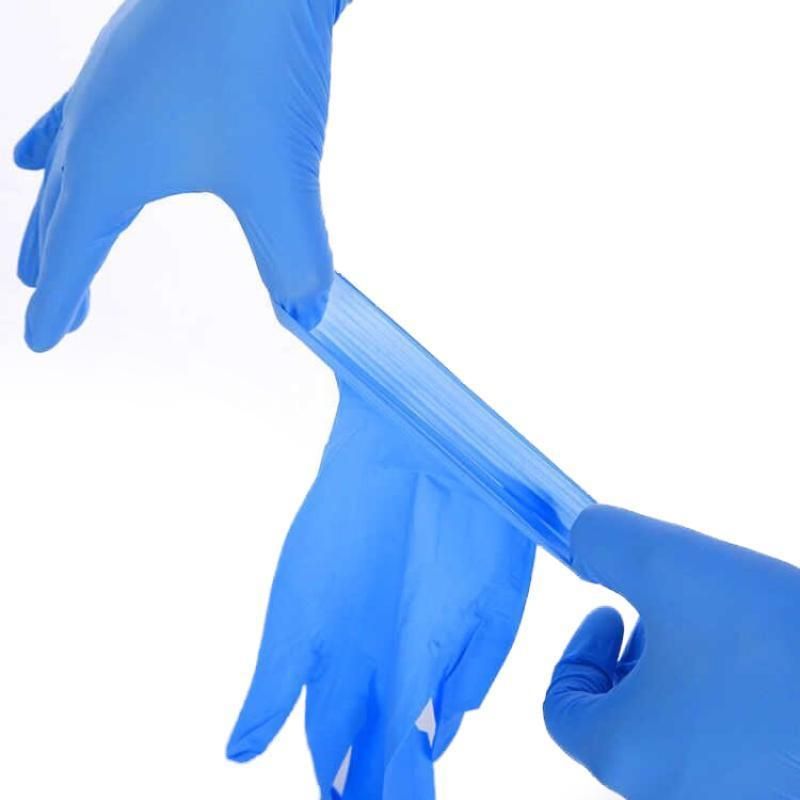 Disposable Blue Nitrile Gloves Powder Free for Medical Use