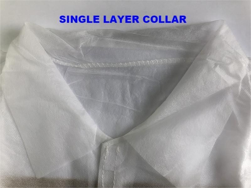 Single-Use Robe White Disposable Lab Coat with Snaps in Bulk