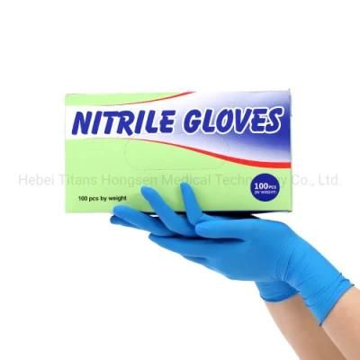 Promotional Stock High Quality Disposable Powder Free Waterproof Nitrile Gloves