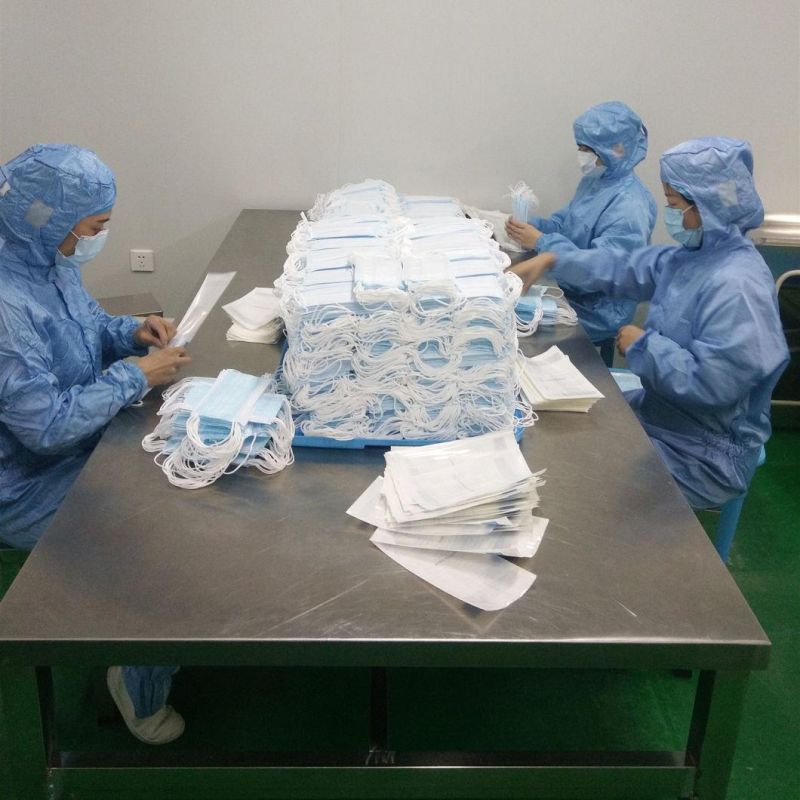 Custom Medical Surgical Hospital Disposable 3ply Face Mask Blue Color