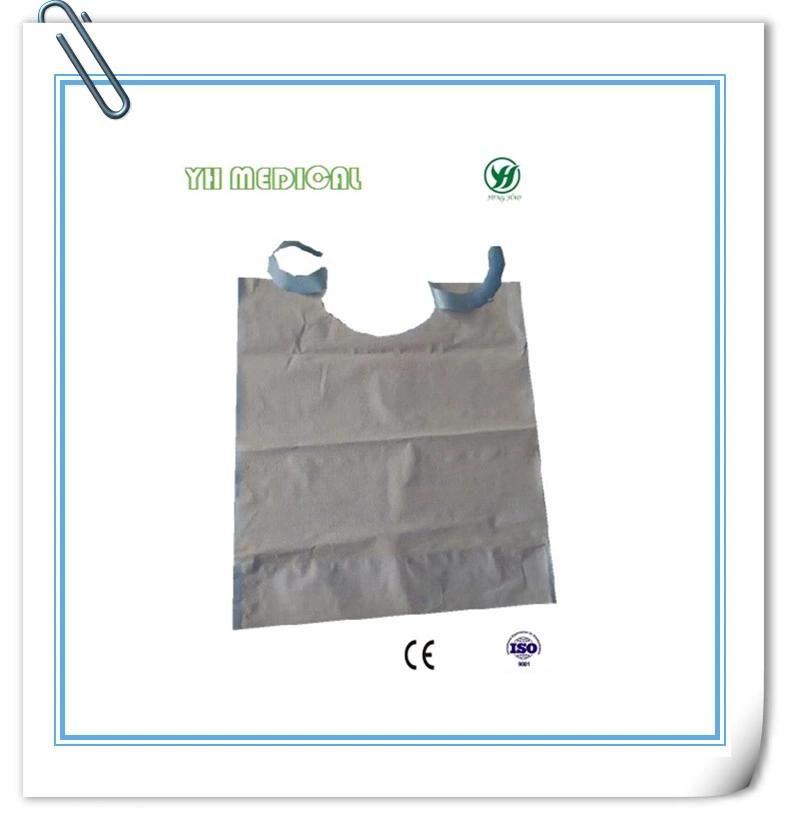 Disposable Medical Adult Bib with Neck Tie and Pockets