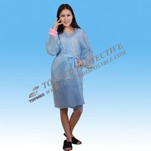 Hot Sale Disposable PP Non Woven Lab Coat, Visit Gown