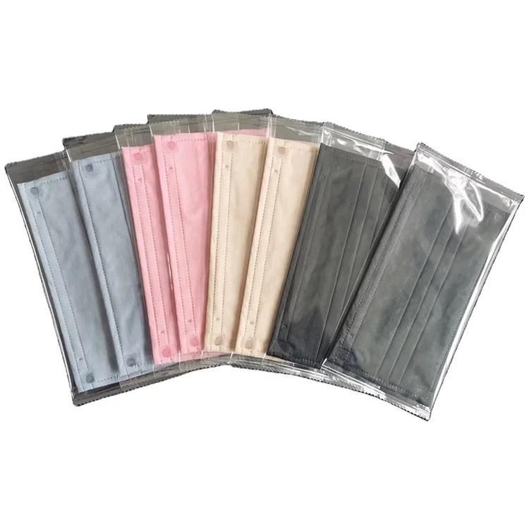 Individual Package Black White Pink Color Wholesale 3ply Mask 3 Ply Disposable Face Mask