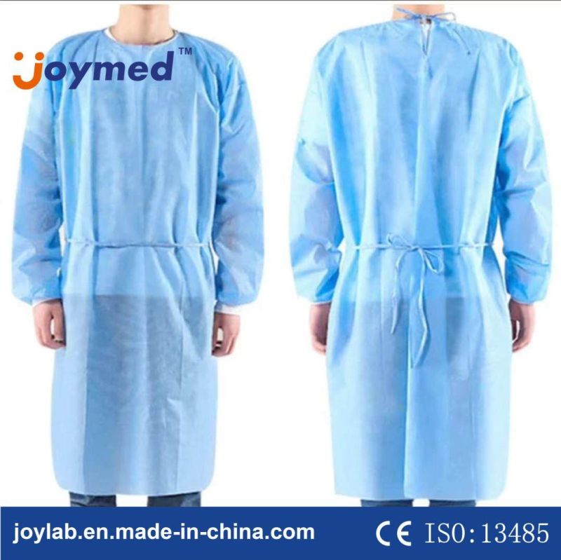 Disposable PPE Isolation Gown with Knit Cuff Breathable Gown in Level1/2/3