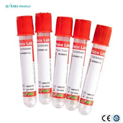 Plain Medical Supplies Vacuum Blood Collection Tube for Single Use CE Certificate Glass 16*100mm