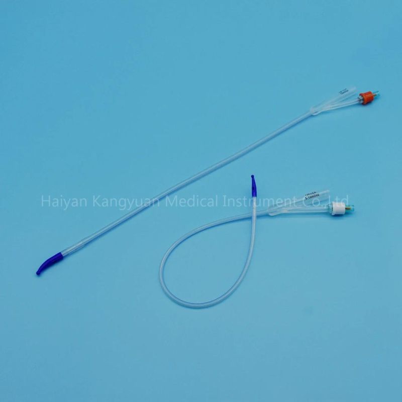 China Tiemann Coude Tip 2 Way All Silicone Urinary Urethral Catheter Balloon Producer