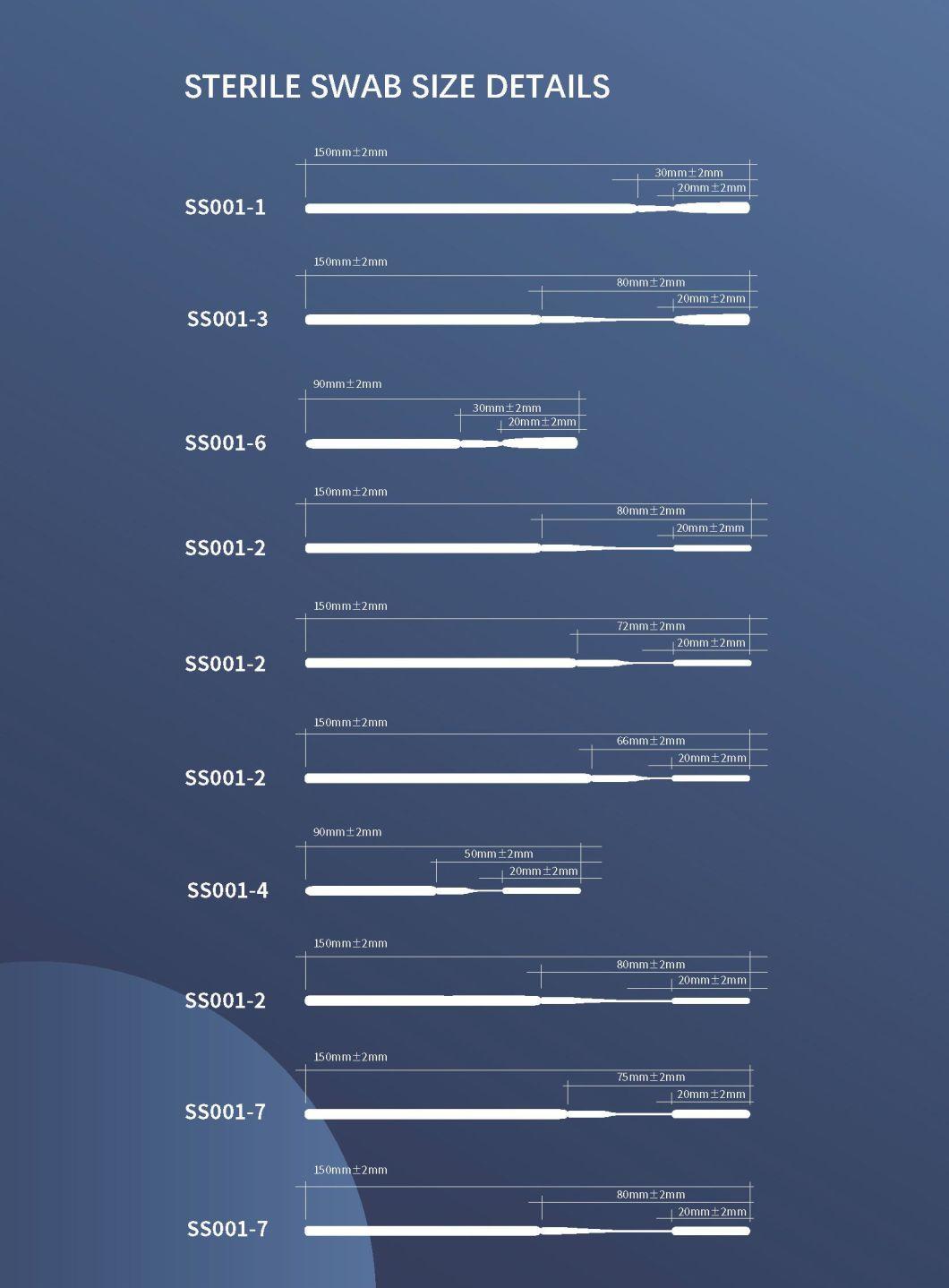 Disposable Viral Sampling Collection Sterilized Nasal and Pharyngeal Flocking Swab