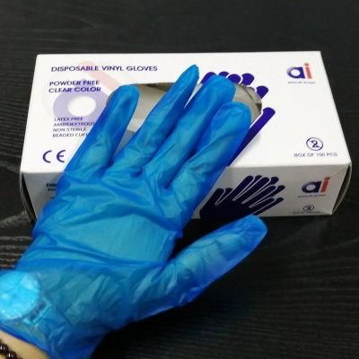 Aql 1.5 Medical Grade Powder Free Blue Vinyl Gloves