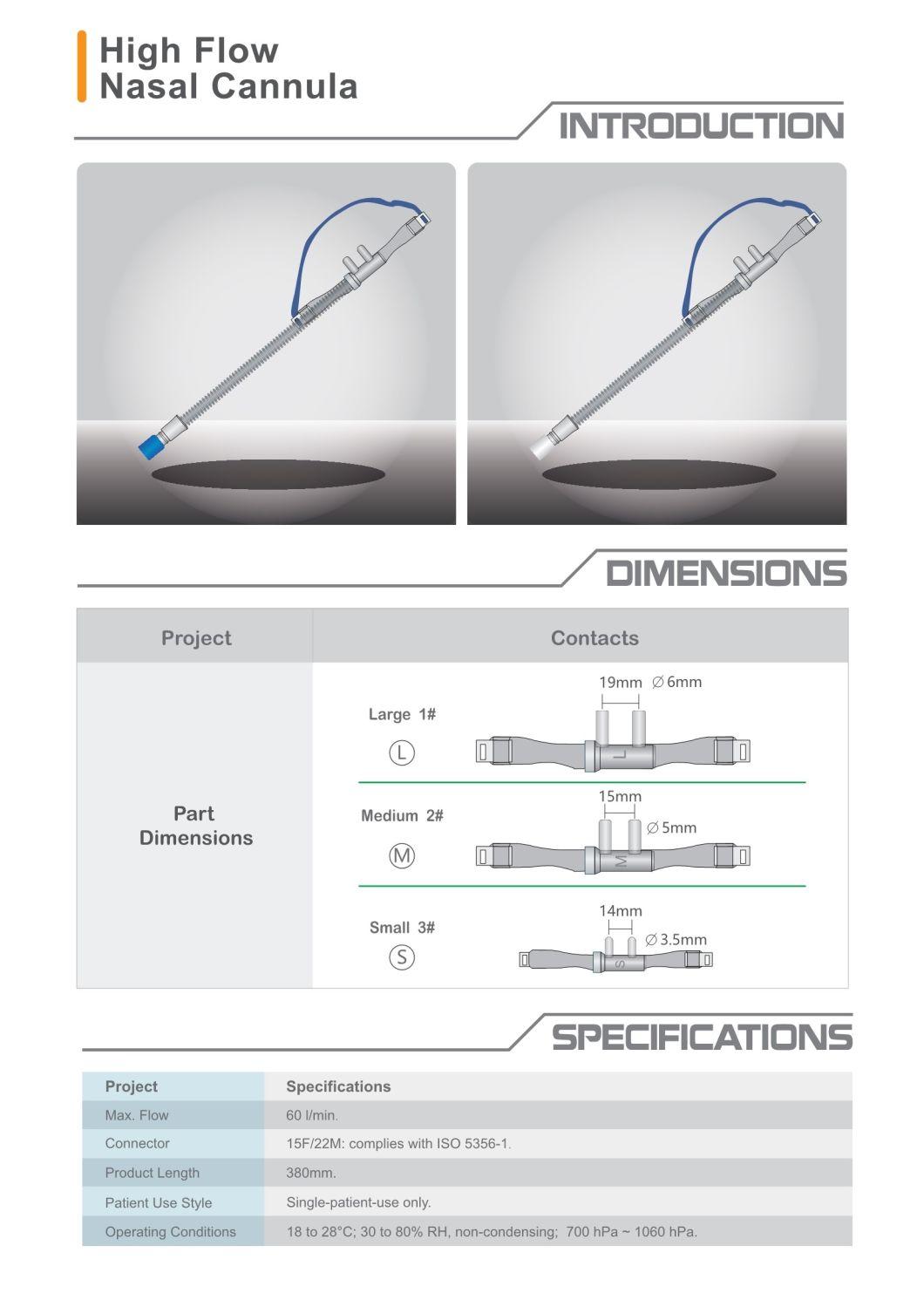 High Flow Heated Breathing Circuit Compatible Airvo2 BMC Nasal Fluenztetra Nasal Cannula