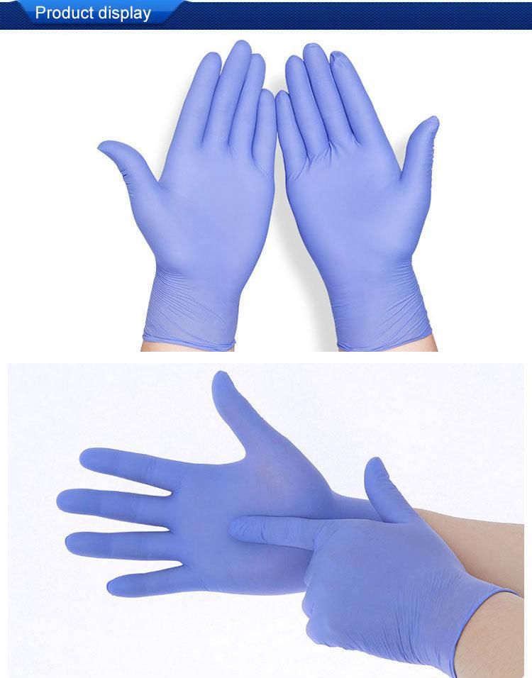 Factory Wholesale Disposable Gloves Medical Powder Free Blue Black Industrial Work Working Exam Examination Nitrile Glove
