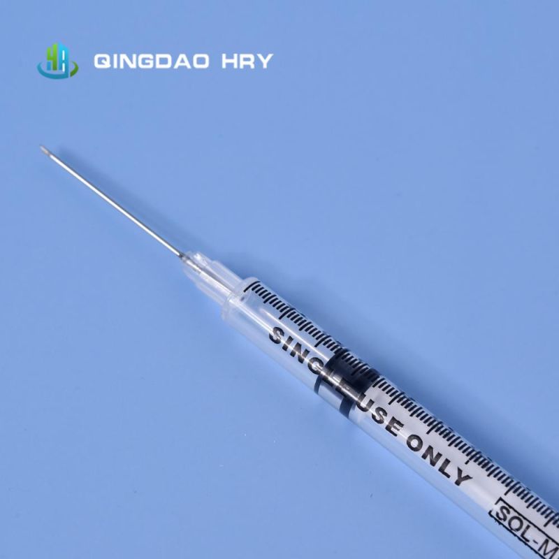 1ml Colored Disposable Low Dead Space Syringe with Needle for Vaccine Injection