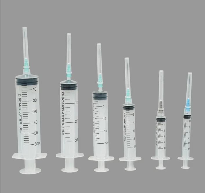 Plastic Sterile Disposable Syringe 1ml 2ml 3ml 5ml 10ml 20ml 30ml 60ml 100ml with CE & ISO Certificate