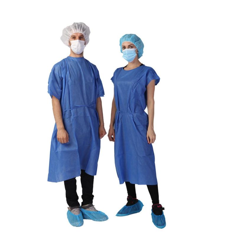 High Quality Disposable Blue Isolation Gown Disposable Patient Gown Manufacturer