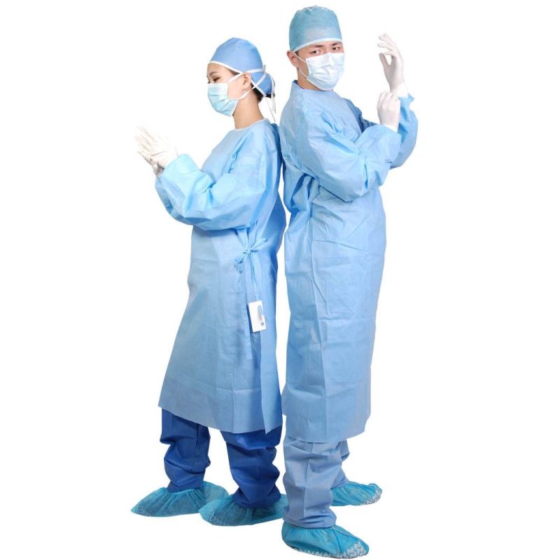 Blue Doctor′ S Operation Gown Single Use SMS Surgical Medical Uniform