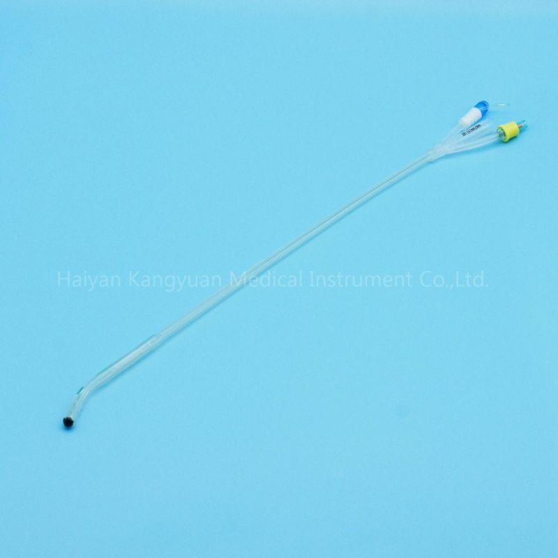 China Silicone Foley Catheter Three Way Coude Tip Tiemann Normal Balloon Manufacturer