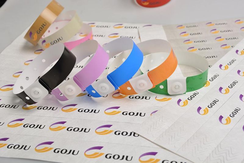 One off Use Adult L Shape Plastic ID Wristband with Full Color