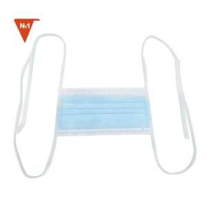 3 Ply Disposable Medical Surgical Face Mask with Tie-on 70d Round Elastic