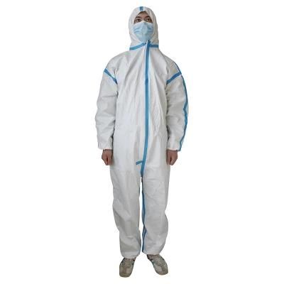 Type4/5/6 Blue Tape Laboratory Chemical Medical Disposable Protective Coverall