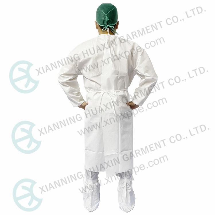 CE Certified Microporous Surgical Gown Disposable Type6 Isolation Gown with Elastic Cuff