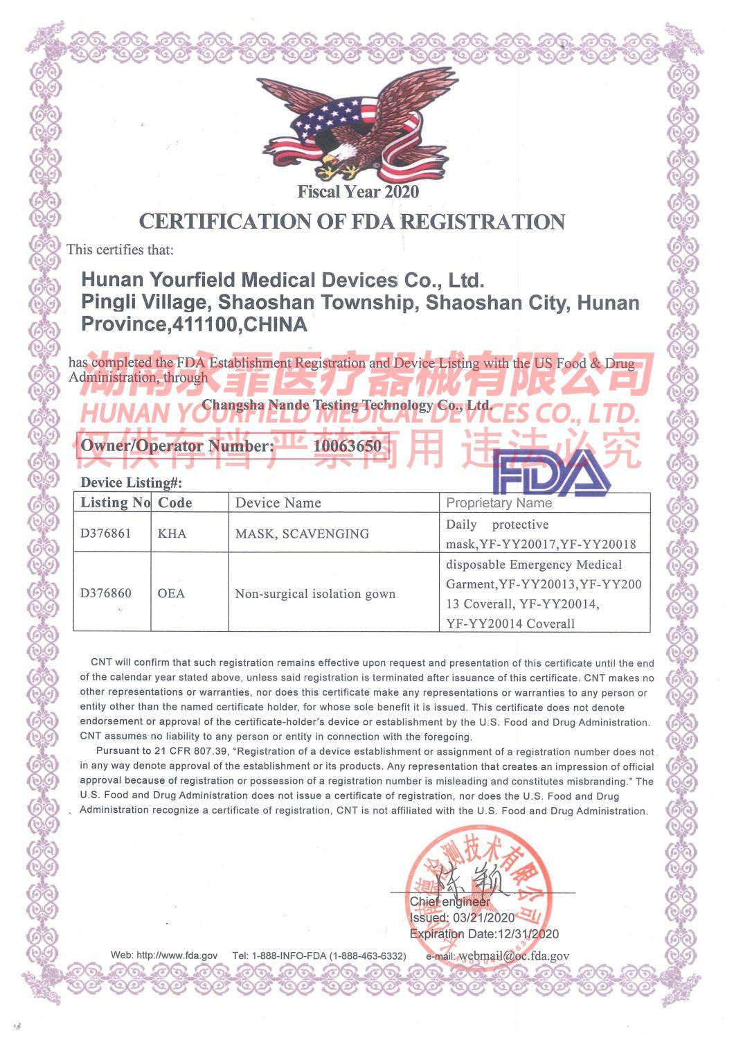 Disposable Protective Clothing with Hood for Medical Coveralls