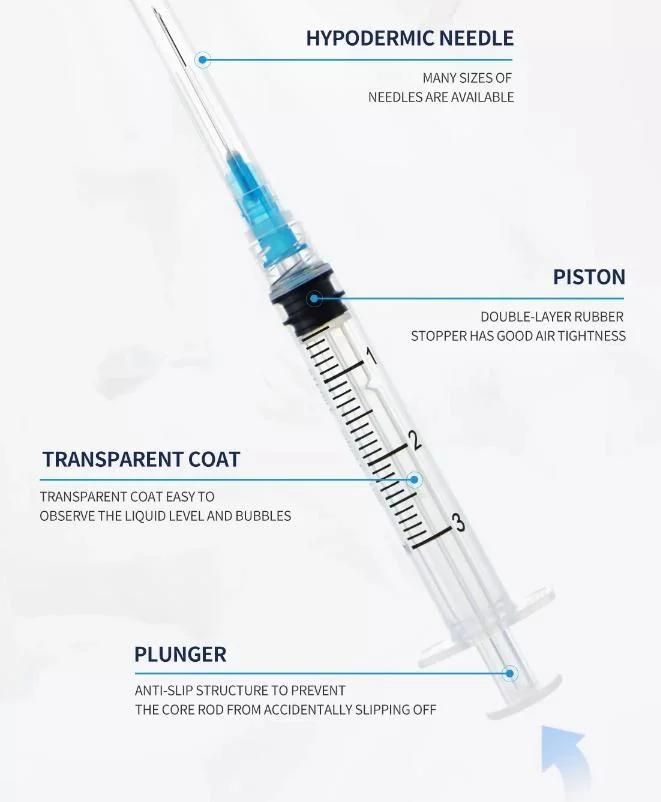 Disposable Self Destruction Non Residue High Temperature Resistant Plastic Syringe