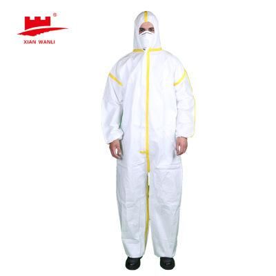 Anti-Splash Sterile Disposable Isolation Hazmat Safety Suit Protective Clothing Medical Coveralls with Shoe Cover