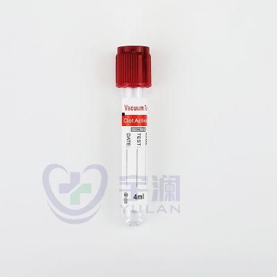 Disposable Pet Vacuum Blood Collection Tube Red Cap Clot Activator Tube