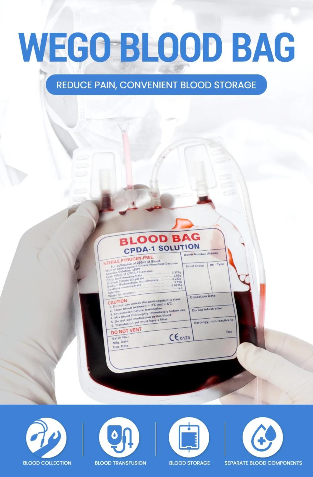 Disposable Medical Blood Collection Bag IV Blood Bag Singe Double Triple Quadruple