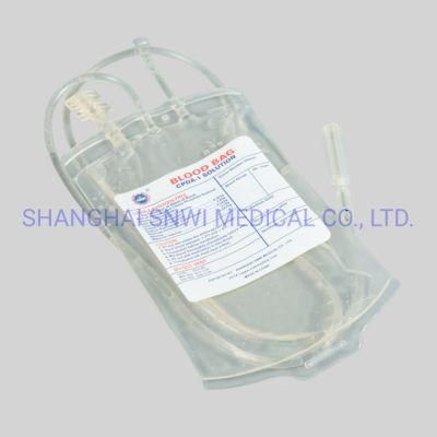 CE&ISO Certificate Disposable Medical Single Blood Bag with Needle Protector/Collection Tube/Sampling Pouch