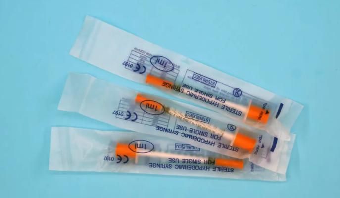 Medical Equipment Supply Sterile Colored Disposable 1ml Insulin Syringe