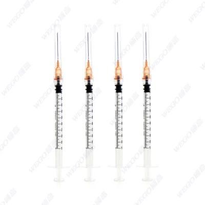 China Factory Wholesale Disposable Luer Lock Vaccine Syringe 1ml