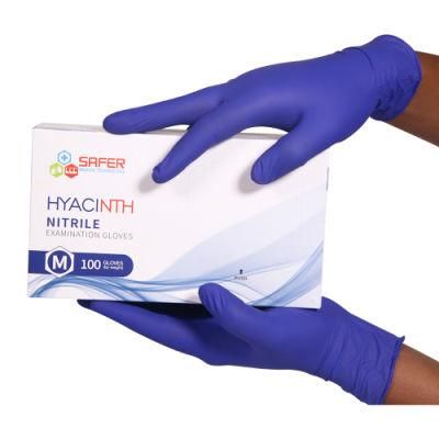 Medical Disposable Examination Nitrile Gloves in Cobalt Blue with Powder Free