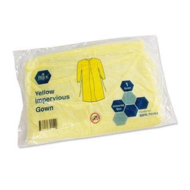 Waterproof Long Sleeve Non Woven PE Laminated Level 1level 2 Isolation Gown