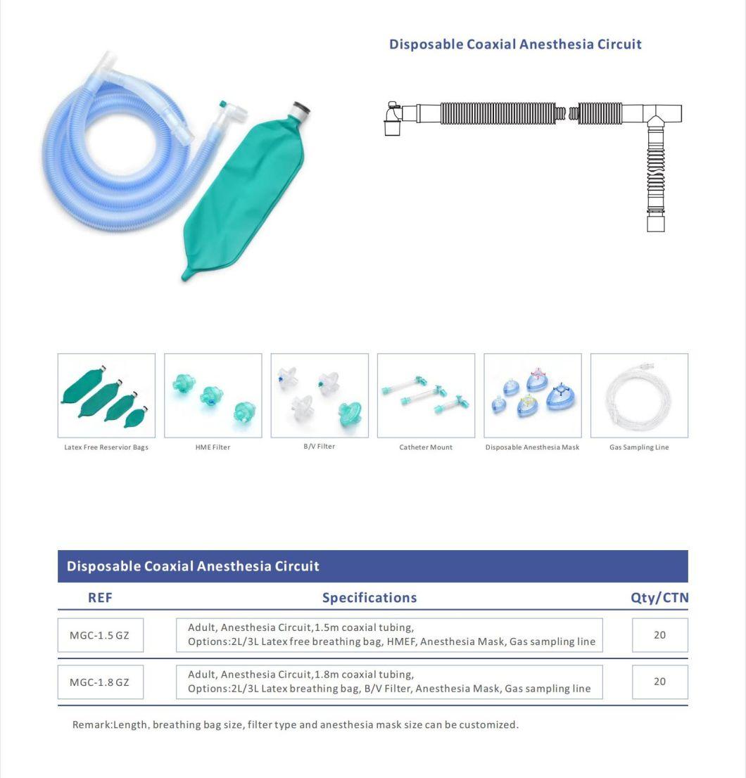 China Factory Hisern Medical Instrument Disposable Coaxial Anesthesia Circuit