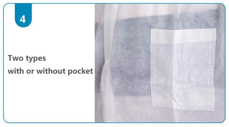 Disposable Non Woven Coat Elastic Wrists No Pockets Unisex Non-Sterile Clothing Laboratory Uniform